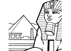 金字塔獅身人面像簡筆畫圖片